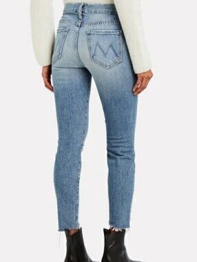 Mother The Looker Ankle Step Fray Jeans In Exposed Secret Sister